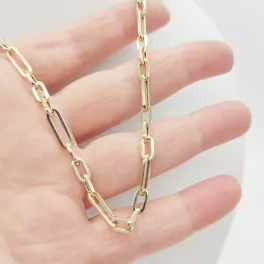 Sárga arany modern láncszemes nyaklánc