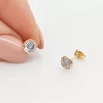 Sárga arany egy köves buttonos fülbevaló - 5 mm
