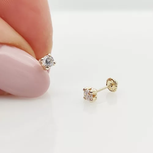 Sárga arany fehér köves fülbevaló