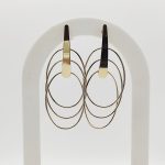 Sárga arany modern tripla ellipszis fülbevaló