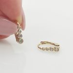 Sárga arany 4 köves fülbevaló