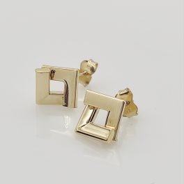 Sárga arany modern négyzet fülbevaló