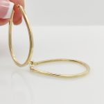 Sárga arany ovális karika fülbevaló