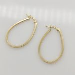 Sárga arany ovális karika fülbevaló