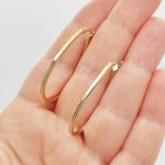 Sárga arany ovális karika fülbevaló