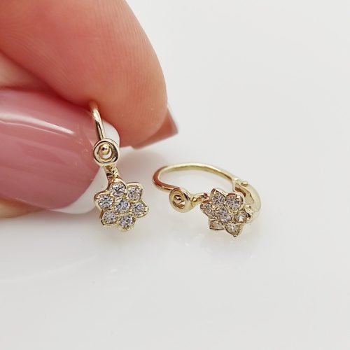 Sárga arany kis virág fülbevaló