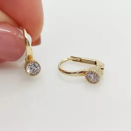 Sárga arany szolíd kis köves fülbevaló