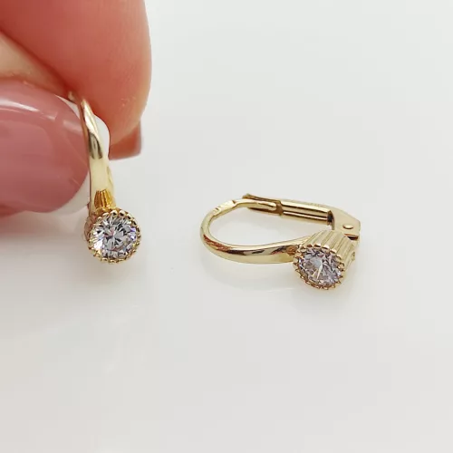 Sárga arany szolíd kis köves fülbevaló