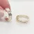 Sárga-fehér arany tripla soros karika fülbevaló