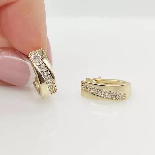 Sárga arany modern köves fülbevaló