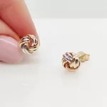 Trikolor arany csomó fülbevaló