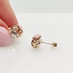 Trikolor arany csomó fülbevaló