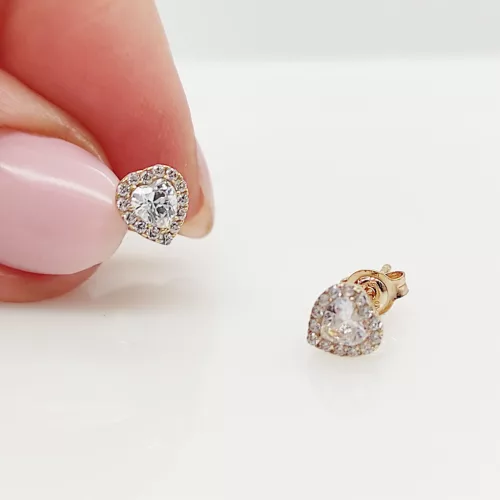 Sárga aranyszív fülbevaló cirkóniákkal