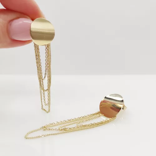 Sárga arany modern fülbevaló