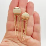 Sárga arany modern fülbevaló