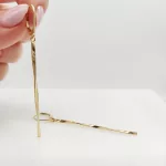 Sárga arany csavart pálcika fülbevaló