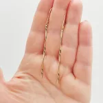 Sárga arany csavart pálcika fülbevaló