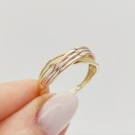 Sárga-fehér arany modern gyűrű