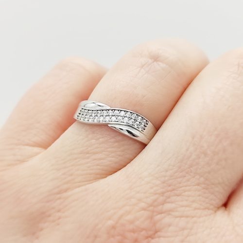 Sárga-fehér arany modern gyűrű