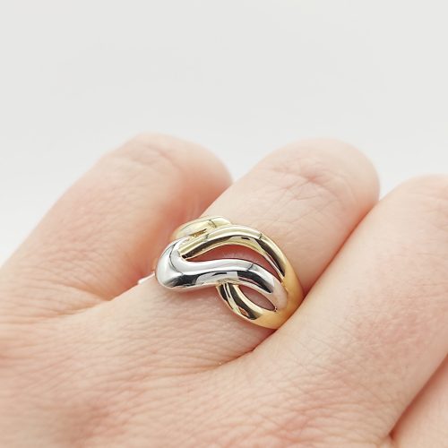 Sárga-fehér arany modern gyűrű