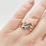 Sárga-fehér arany modern gyűrű