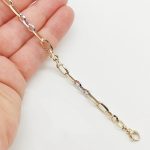 Sárga-fehér arany modern szemes karlánc