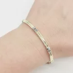 Sárga-fehér arany modern férfi karlánc