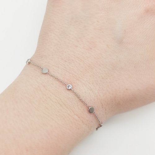 Fehér arany karlánc apró cirkóniákkal