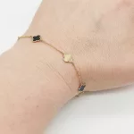 Sárga arany fekete lóherés karlánc