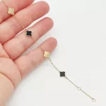 Sárga arany fekete lóherés karlánc