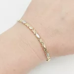 Sárga-fehér arany modern karlánc