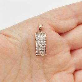 Rozé arany téglalap medál cirkóniákkal