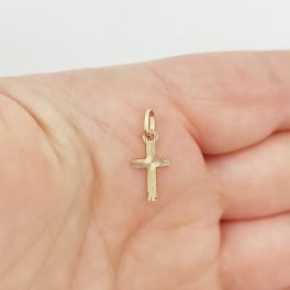 Sárga arany metszett kereszt medál