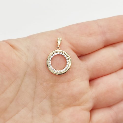 Sárga arany köves kör medál