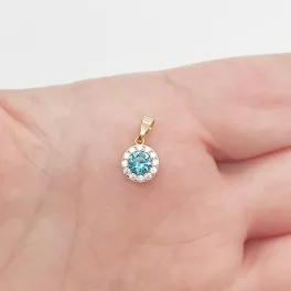 Sárga arany türkizzöld köves medál