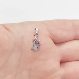 Fehér arany cica medál