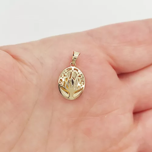 Sárga arany áttört életfa medál