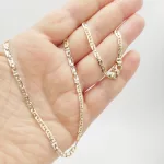 Sárga-fehér arany spanyol férfi nyaklánc