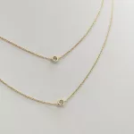 Sárga arany dupla soros, köves nyaklánc