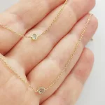 Sárga arany dupla soros, köves nyaklánc