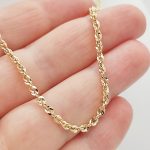 Sárga arany elől szélesedő hamis walles nyaklánc