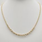 Sárga arany elől szélesedő hamis walles nyaklánc