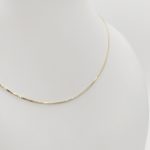 Sárga arany velencei kockalánc - 38 cm