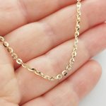 Sárga-arany gyöngyanker nyaklánc - 45 cm