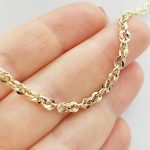 Sárga arany elől szélesedő hamis walles nyaklánc - 50 cm