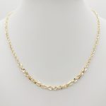 Sárga arany elől szélesedő hamis walles nyaklánc - 50 cm