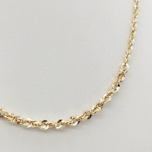 Sárga arany elől szélesedő hamis walles nyaklánc