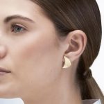 Sárga arany modern fülbevaló