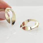 Sárga arany modern fülbevaló