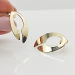 Sárga arany modern fülbevaló